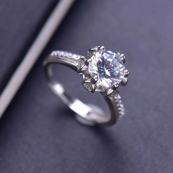 

high-quality card flower bud moissanite diamond ring au75018k proposal and marriage couple, Golden;silver