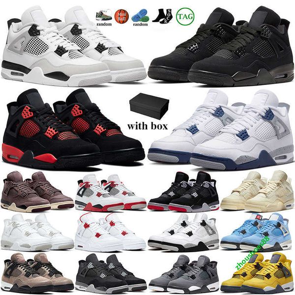 

jumpman 4 retro 4s basketball shoes with box women men military black cats canvas cool greys fire red white oreo cactus jack red thunder