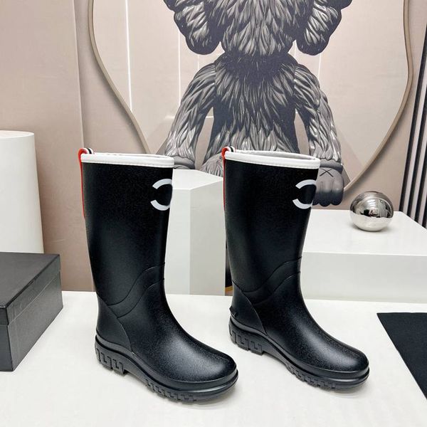 

high boots designer knee rainboots boot fashion women ccity winter channel warm shoes asfccxfghfgh, Black