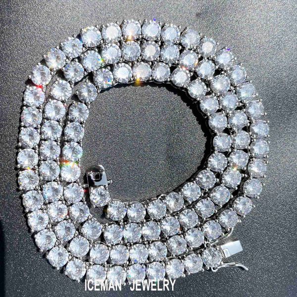 

iceman jewelry 6mm 5mm 925 sterling silver vvs diamonds moissanite diamond tennis chain necklace men women