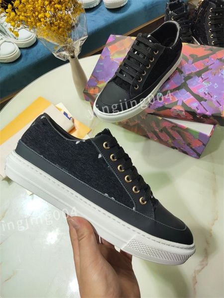 

2023 luxury designer sneakers timeout women casual shoes lady calfskin white pattern shoe retro styles classical quality, Black