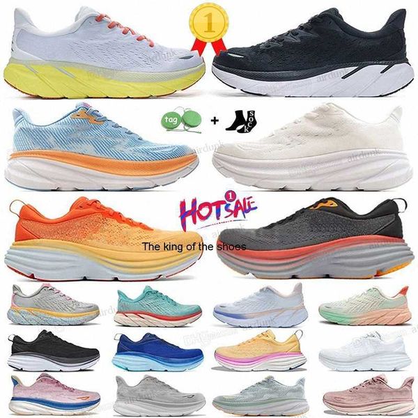

hoka bondi 8 clifton 8 athletic running shoes runner hokas kawana 9 triple black white light blue for women men one outdoor sports trainers