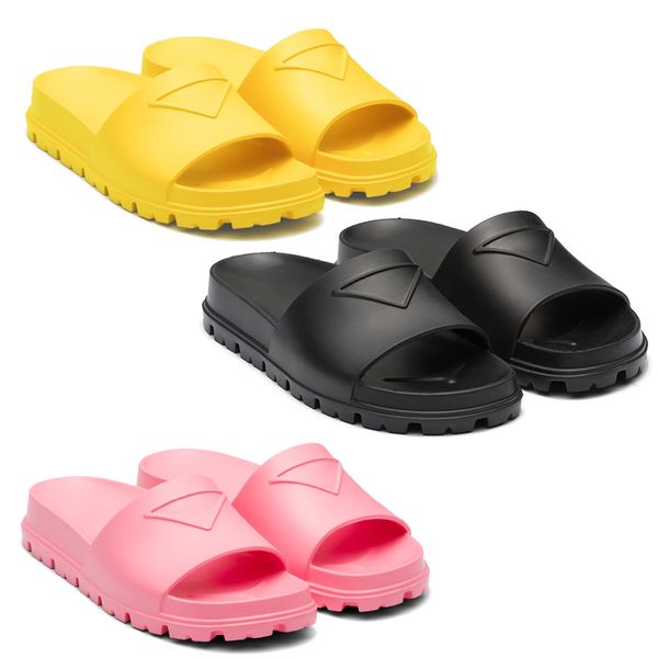 

with box hopping luxury designer fashion slippers leather summer h sandals oran sandal beach slippers flat flip flops beach slides size 36-4, Black