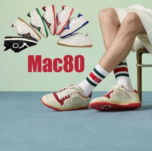 

designer retro mac80 running shoes make old dirty white round toe embroidered women low flat sneakers size 35-45