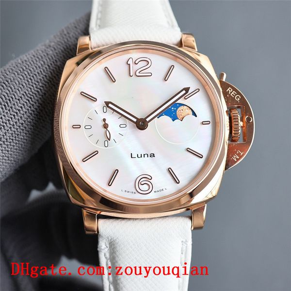 

pam watches luminor due joker montre de luxe boss 2555 movement moon phase wristwatches marina luxury business brand leather strap watch d10