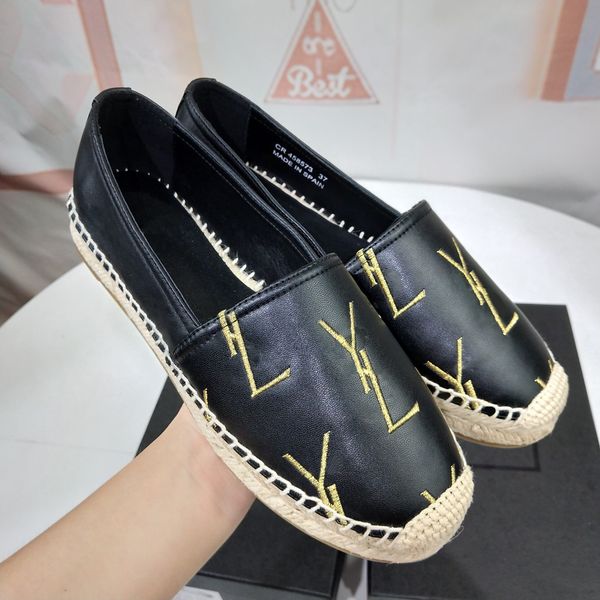 

designer luxurys casual men shoes espadrilles summer designers ladies flat beach half slippers fashion loafers fisherman canvas shoe, Black