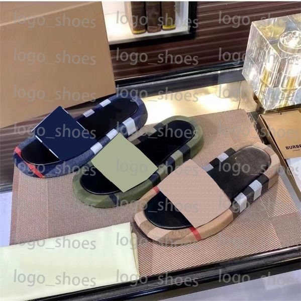 

classic beach slippers brand designer men women soft casual home shoes fashion stripe printed outdoor sandal slides, Black