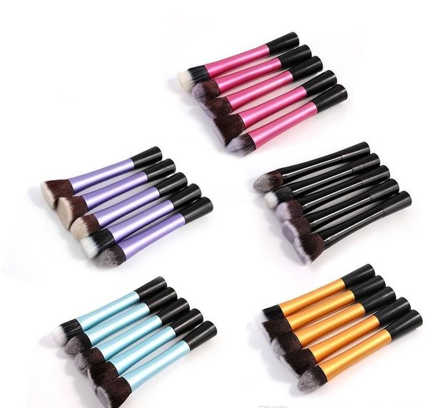 

2021 new 5 pcs small waist makeup brush set cosmetics foundation blending blush loose powder makeup tool
