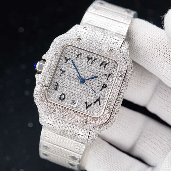 

wristwatches mens mechanical watch 40mm diamond watch sapphire stainls steel strap wristwatch gift montre de luxe life waterproofb4w2, Silver