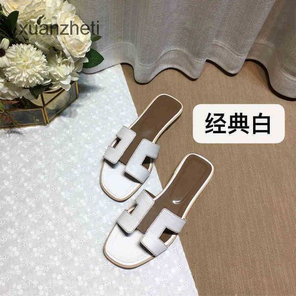 

slippers slipper slipper h classic oran sandals women h-shaped for beacin shoes summer wear leather flat bottomed witthick he 0i79