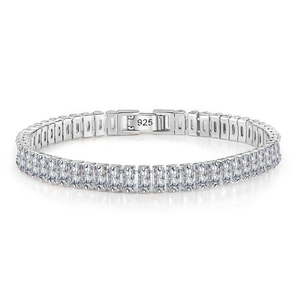 

ua274 dropshipping agent s925 silver square zirconia full ice crystal women's tennis bracelet