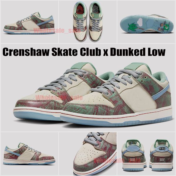

crenshaw skate club x sb low retro skate casual shoes for men women designer sneakers white black panda grey fog unc university red vintage