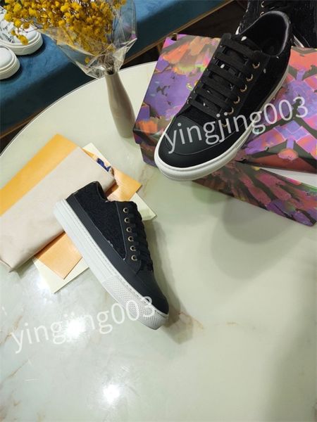 

new luxury designer sneakers sneakers women casual shoes lady lambskin calfskin shoe retro style fashionable, Black