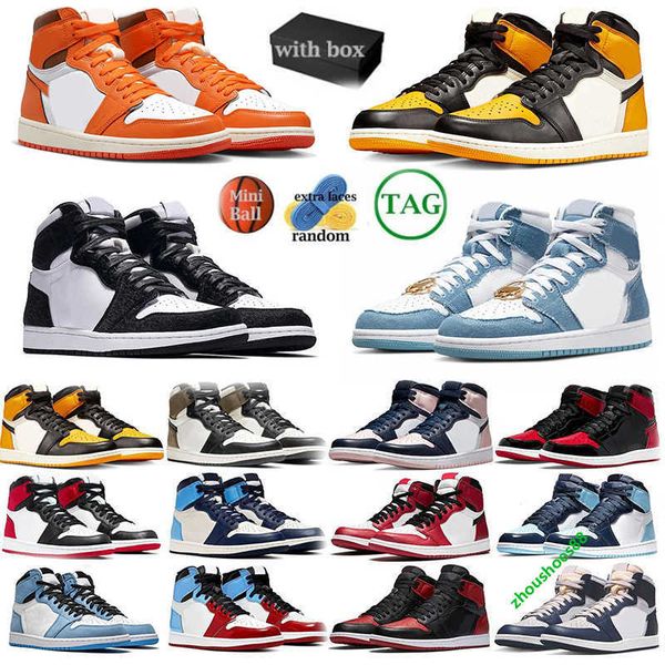 

2022 with box 1 1s basketball shoes starfish high og men women bred patent taxi unc panda reverse mocha dark mocha hyper royal mens trainers