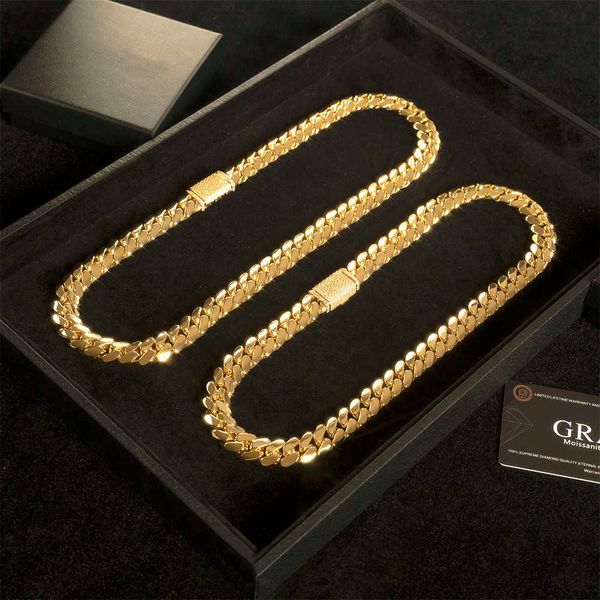 

2023 wholesale choker 18k gold custom cuban link chain 24k miami 18mm necklace, Silver