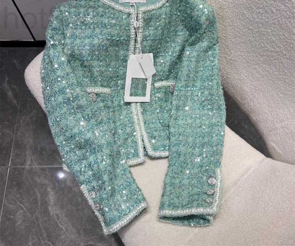 

women's jackets designer new 2023 brand jacket classic fashion grade autumn winter chains tweed coat leisure spring sequins coats cardi, Black;brown