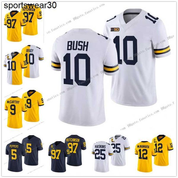 

97 aidan hutchinson michigan 42 patch jersey wolverines hassan j.j. mccarthy tom brady custom 2 shea patterson hassan haskins 14 roman wilso, Black;red
