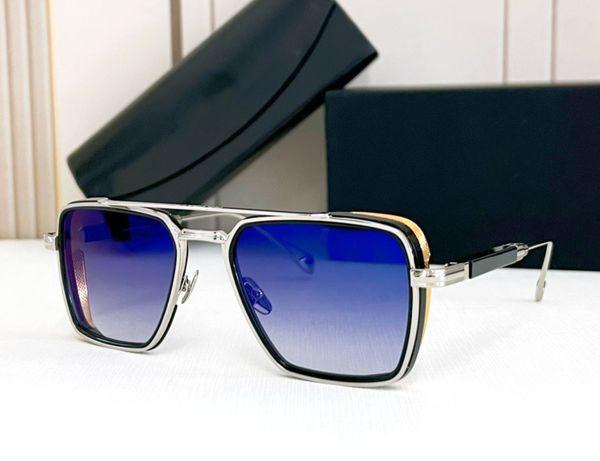 

fashion luxury designer mens sunglasses classic plate metal combination square shape glasses outdoor trendy versatile style uv protection wi, White;black