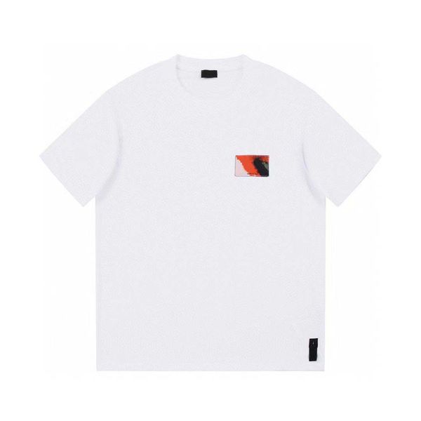 

23ss designer tide t shirts chest letter short sleeve high street loose casual t-shirt cotton for men, White;black