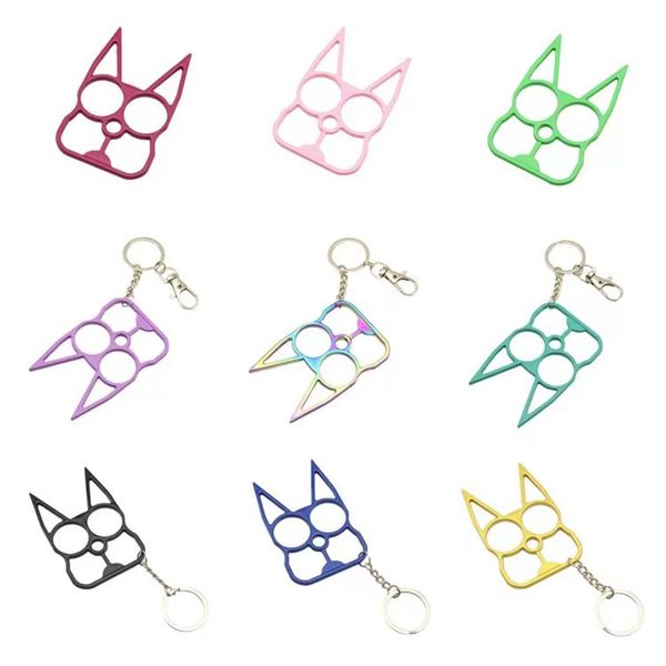 

classic men's and women's multi-functional cat finger tiger key chain outdoor protection protective bulk zinc alloy bottle opener, Silver