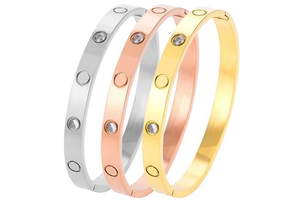 

counter quality 356 generation buckle screw clip bracelet for male and female lovers 4 10 diamond full nail with nosatt, Black