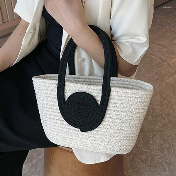 

evening bags large capacity girls straw braided handbag women's out commuter tote bag female simplicity casual summer beach shoulder
