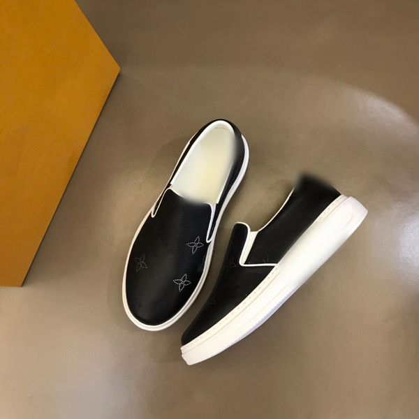 

fashion men designer shoes shiny beads letter printed black white streetwear outdoor slip on luxury mens casual shoe with box