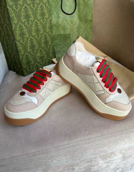

designer's new casual shoes men's and women's casual small dirty shoes thick sole sports shoes retro printed breathable white, Black