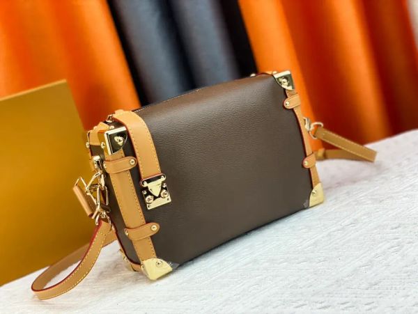 

luxury designer womens trunk box clutch bag one shoulder bags handbag lady genuine leather purse crossbody travel wallets fashion versatile