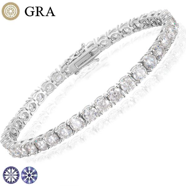 

luxury jewelry fashion men women 925 sterling silver vvs moissanite diamond clustered classic tennis bracelet