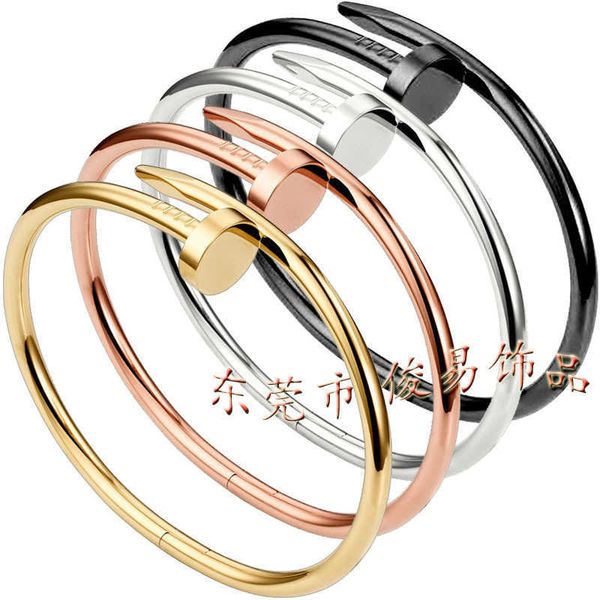 

original special card d family nail character bracelet full sky star head and tail inlaid with diamonds mud troughs fine thick edition, Black