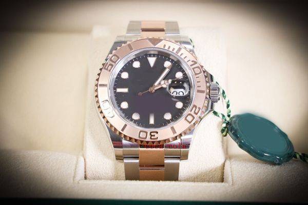 

bp factory maker 126621 40mm two tone brand new full set sapphire automatic waterproof fashion men's watch, Slivery;brown