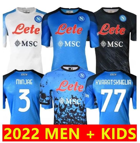 

maglia napoli soccer jerseys 22 23 halloween special shirt kvaratskhelia minjae maillot naples kid zielinski h.lozano osimhen politano footb, Black;yellow