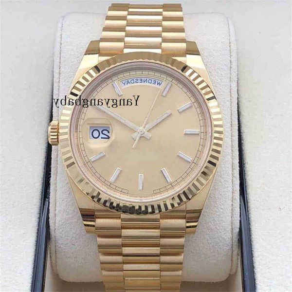 

box papers with watch 40mm day-date prident yellow gold japan movement automatic mens men's watche b p maker 2qu3fqncq, Silver