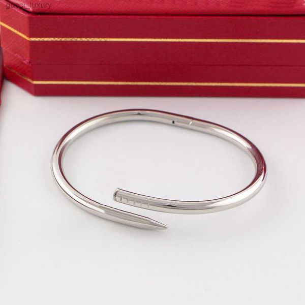 

cuff bangle juste a clou nail bracelet luxury jewelry cuff bangleset auger lovers men and women 16 19 cm gold rose titanium steel, Black