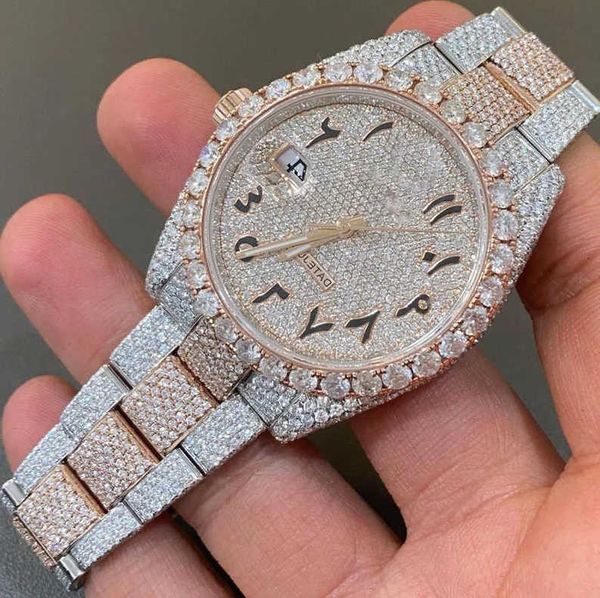 

custom brand watch moissanite diamond iced out with wholale price from china supplier busins seiko fashion jewelry men 6mmdq9a, Silver