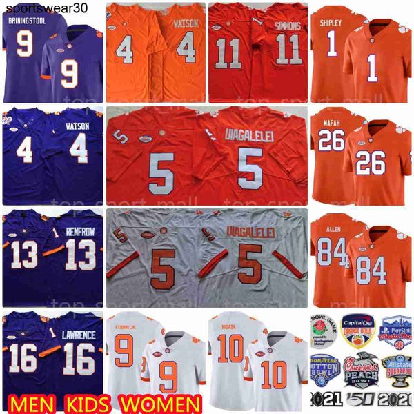 

ncaa football clemson tigers 5 dj uiagalelei jersey will shipley phil mafah antonio williams joseph ngata davis allen beaux collins deshaun, Black;red