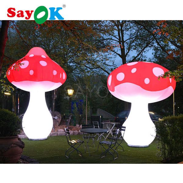 

2.5m inflatable mushroom ground lighting with led lights and remote controller for event wedding party decoration