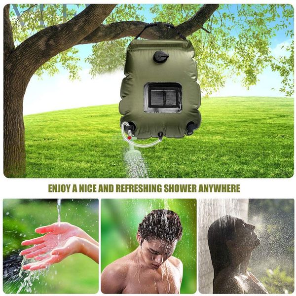 

sports outdoor water bag 20l outdoor cam shower bag solar heating bag portable folding mountaineering bath equipment popular in multiple col