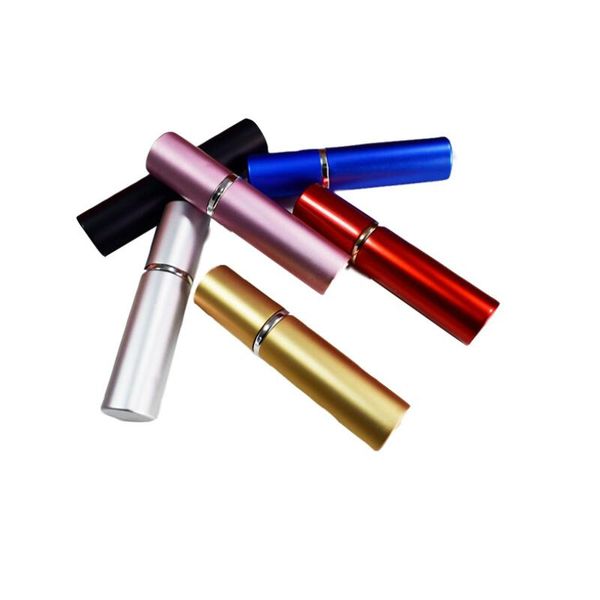

6 color mini empty spray perfume bottle 5ml aluminium anodized compact perfume atomiser fragrance empty glass scent-bottle