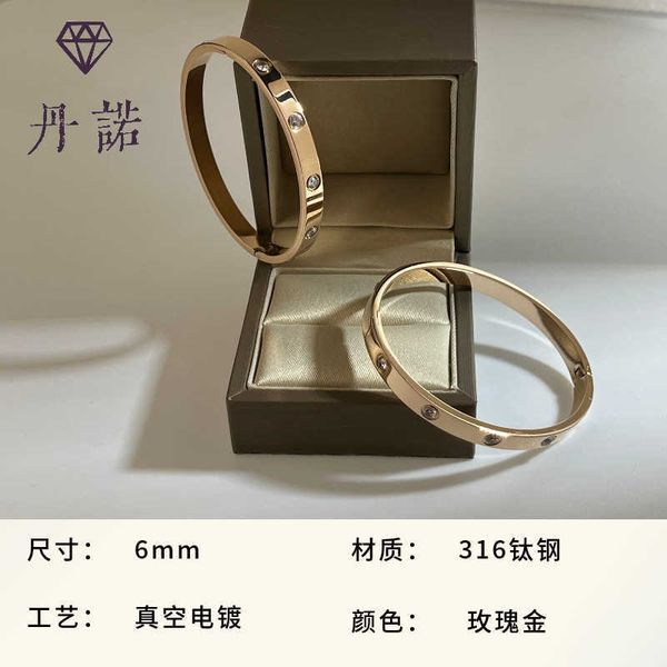 

designer 2023 new minimalist diamond inlaid card fashion ten diamond bracelet women's titanium steel boutique colorless, Black