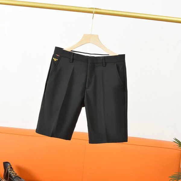 

luxury men's formal shorts casual fashion brand popular work breathable designer women soft handsome straight leg quarter pants, Black