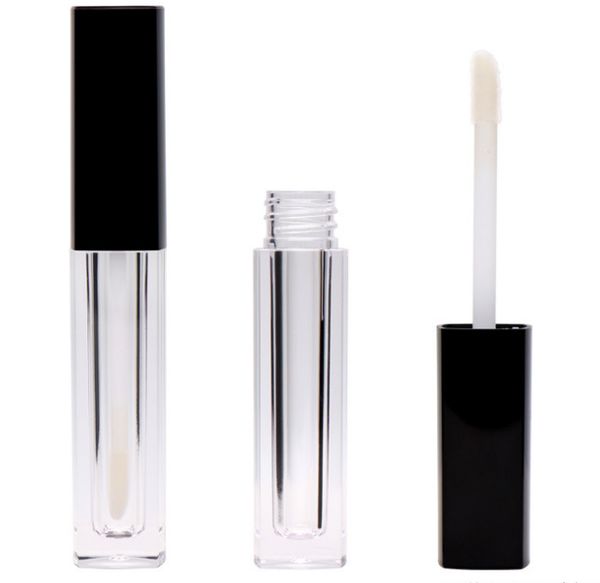 

2021 100pcs/lot lip gloss tube empty 5ml lip gloss container makeup lip oil container square plastic tubes with wholesale price