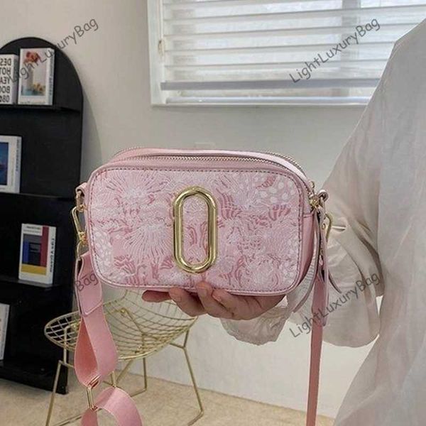 

designer pink camera bags fashion printed crossbody bag shoulder wallet women leather luxury outing sport tote classic female purses 230616