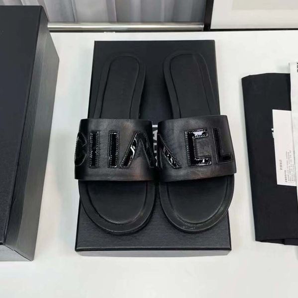 

sliders designer women simple versatile external wear slippers fashion antiskid slipper letter version sandals beach slippers 2023, Black