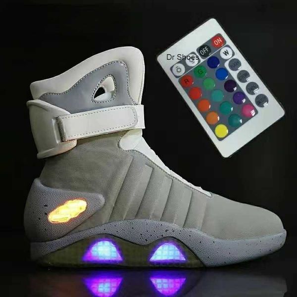 

boots 7ipupas men boots usb charging led shoes with remote control for men and women winter boots back to future shoes for party 230302, Black