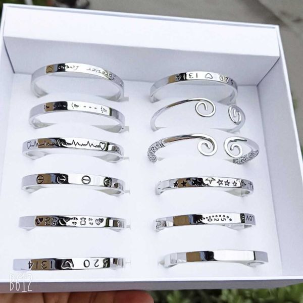 

designer new card bracelet couple titanium steel eternal ring 1314love style mixed batch, Black