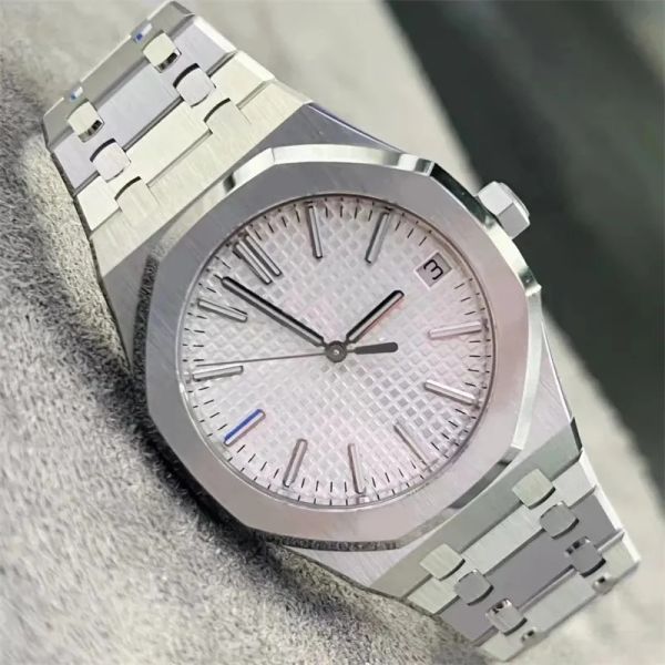 

automatic designer watch royal 15400st men movement watches oak casual high end gift for husband stainless steel montre wrist watch 42mm pla, Slivery;brown