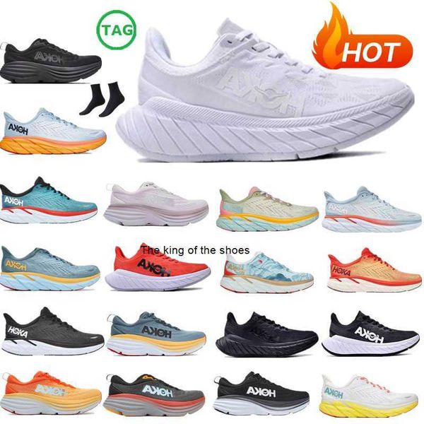 

real teal aquarel running shoes hoka one bondi 8 carbon x2 triple black white clifton 8 athletic shoe shock absorbing road fashion amber yel