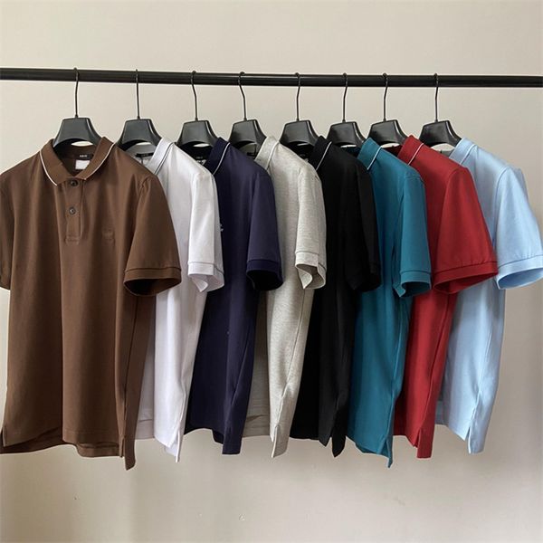 

8 colors cp lapel polo shirt casual short-sleeved stretch beaded cotton polo shirt m-xxl, Gray;blue